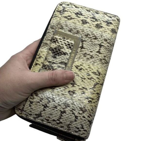 Authentic Jimmy Choo Snake Print Leather Long Zip Around Wallet / Clutch - Picture 11 of 11